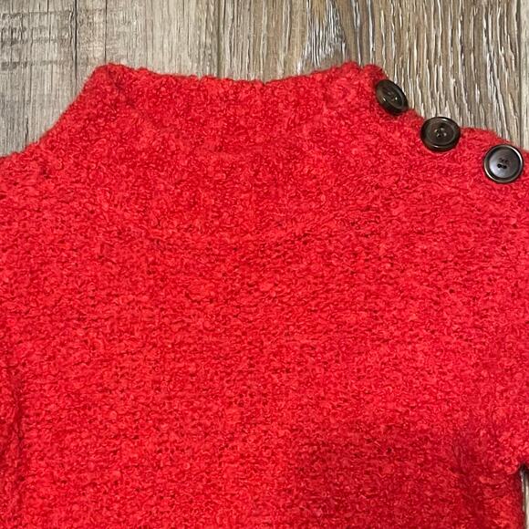 Crewcuts J Crew Girls Chunky Sweater Dress Sz 6/7 Red Alpaca Wool Blend Holiday - Picture 3 of 7